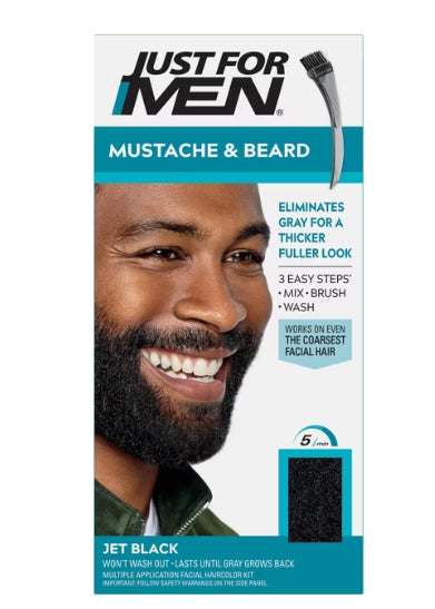 Just For Men Mustache & Beard Beard Coloring for Gray Hair with Brush Included