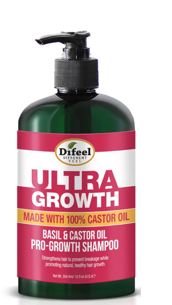 DIFEEL ULTRA GROWTH BASIL & CASTOR OIL PRO GROWTH SHAMPOO 12 OZ