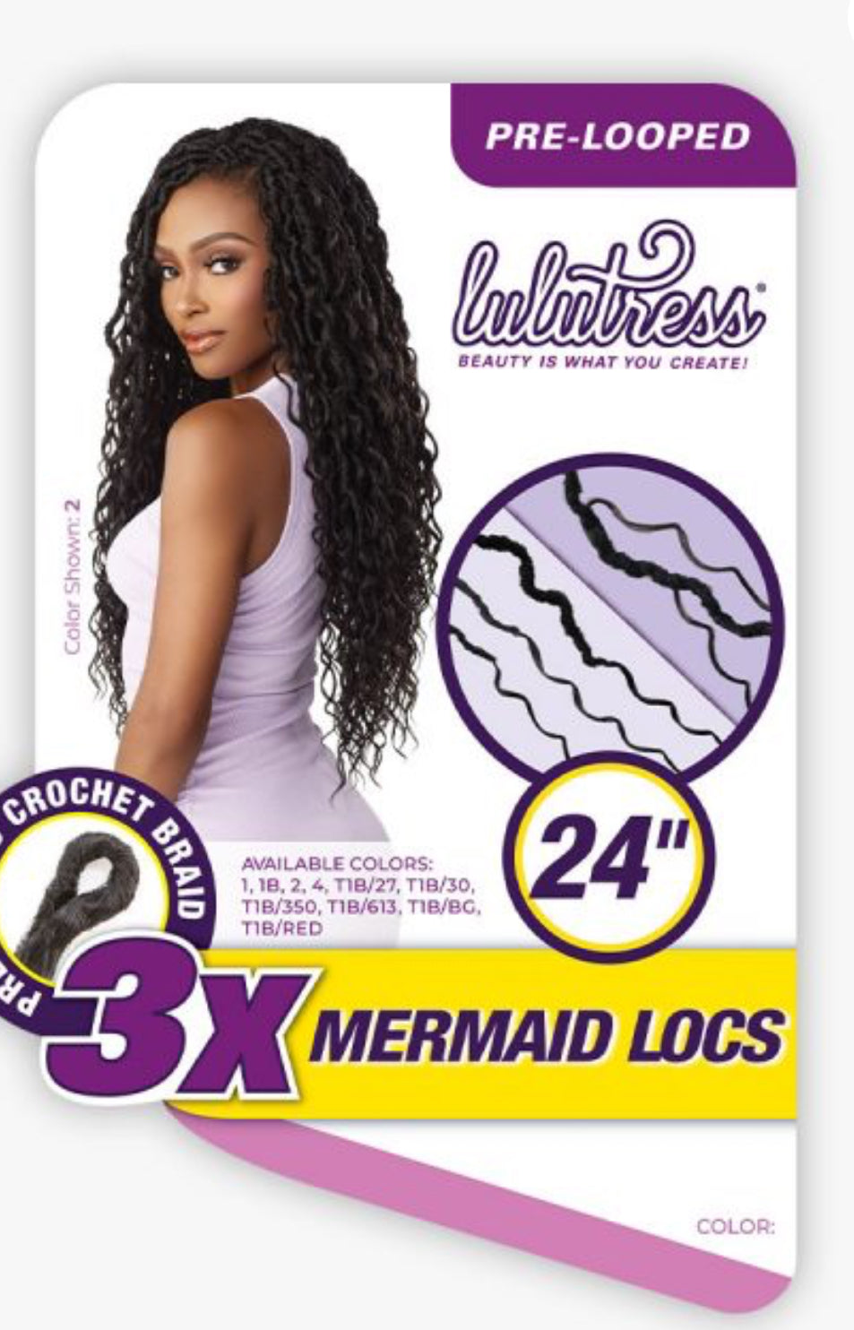 Lulutress 24” mermaid locs #1b/red