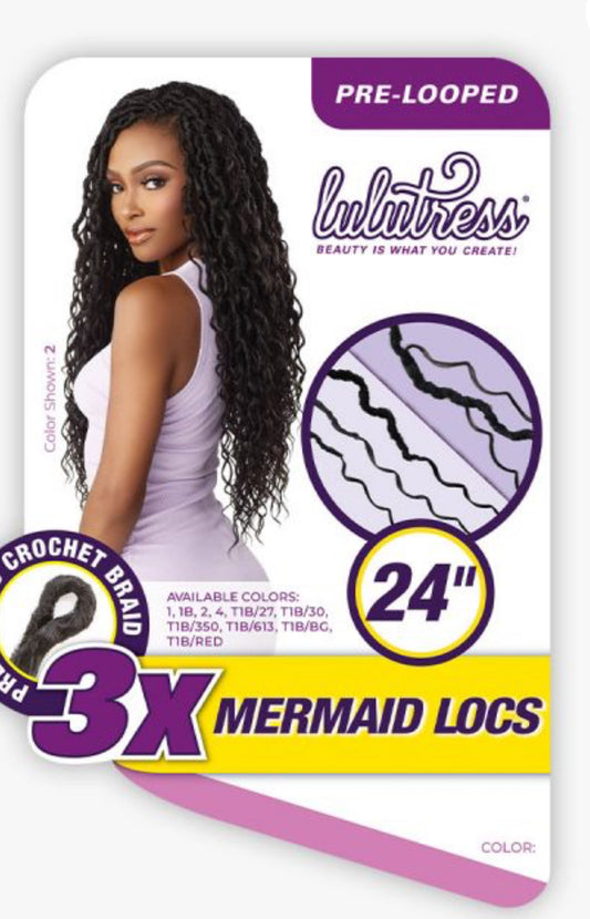 Lulutress 24” mermaid locs #1b/red