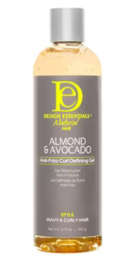 Design essentials almond & abocoda anti frizz curl defining gel