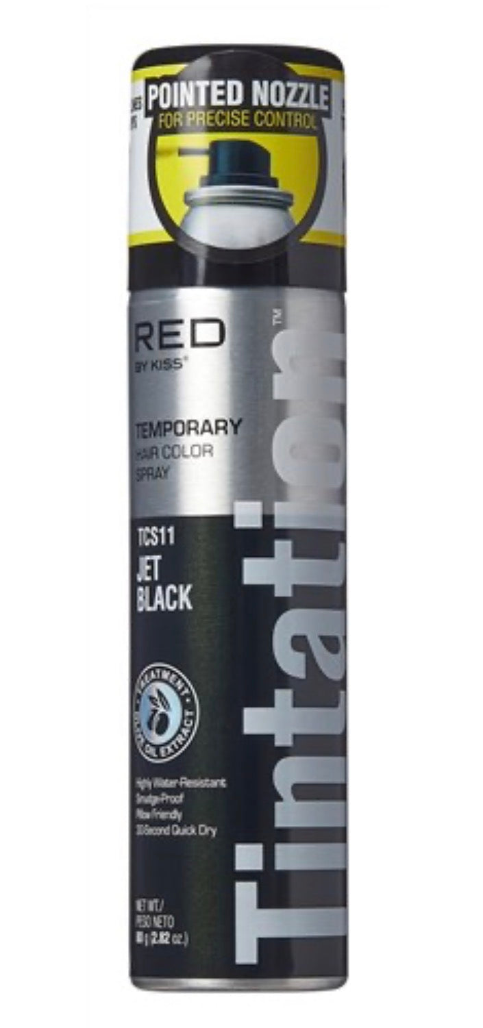 Kiss Tintation Temporary Color Spray Jet Black 6 oz