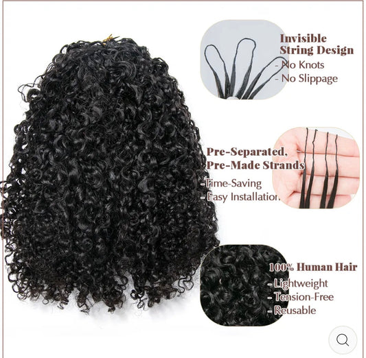 16” afro guy kinky curly feather crochet hair