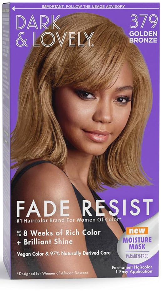 Dark & Lovely Fade Resist Permanent Hair Color, 379 Golden Bronze