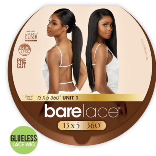 Sensationnel Human Hair Blend Lace Front Wig BareLace Glueless 360 13X5 Unit 1