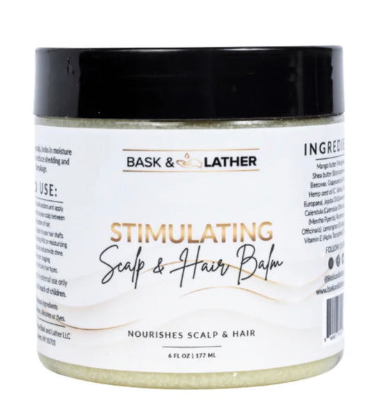 Bask and lather BALM- Stimulating Scalp and Hair Balm