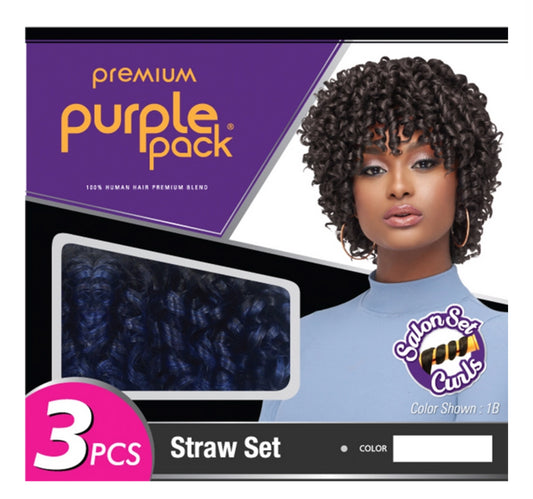 Purple pack 3 pc straw set