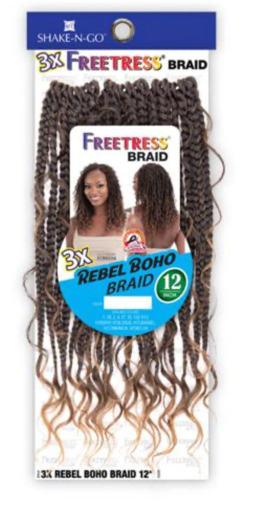 FreeTress Crochet Braids 3X Rebel Boho Braid 12"