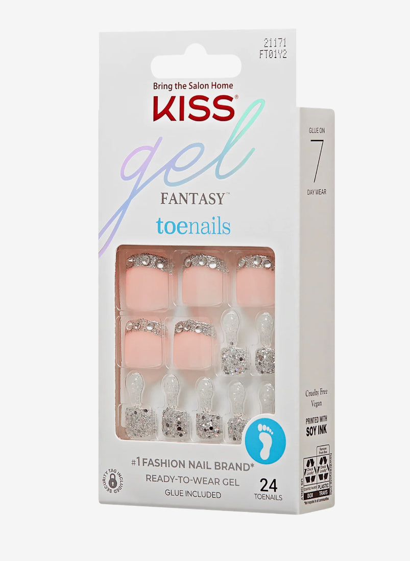 Kiss gel fantas press on glue toenails