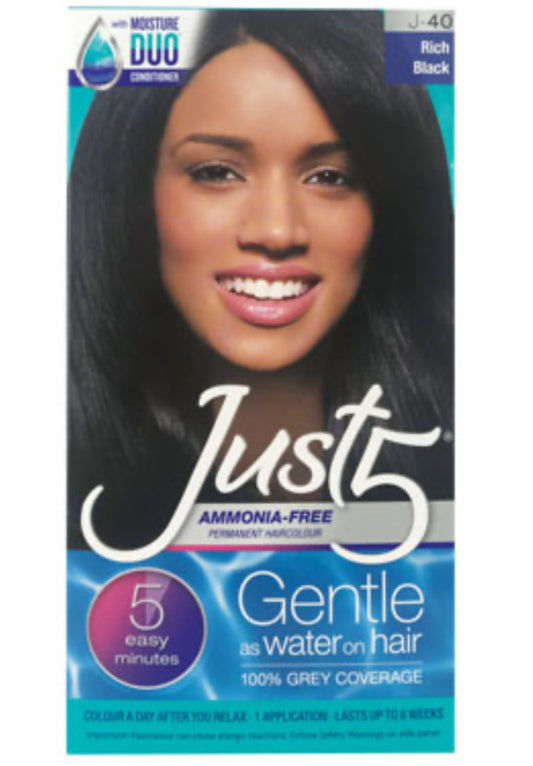 Just 5 Women's Five Minute Permanent Hair Color, RichBlack