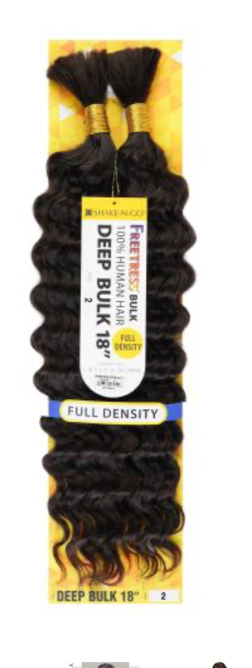 FreeTress Human Hair Braids Deep Bulk 18" 1b