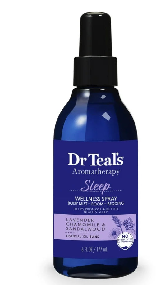 Dr Teal's Aromatherapy Body Mist, Room and Bedding Sleep Spray with Lavender, Chamomile & Sandalwood, 6 fl oz