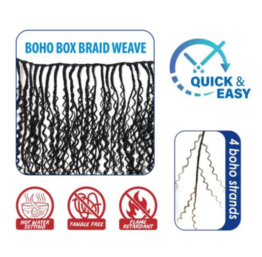 Eve Hair Weave Boho Box Braid Bundle 22" #1