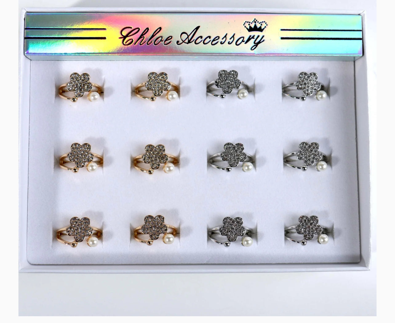 FASHION RHINESTONE PEARL RINGS