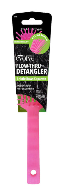 Flow-through detangler brush