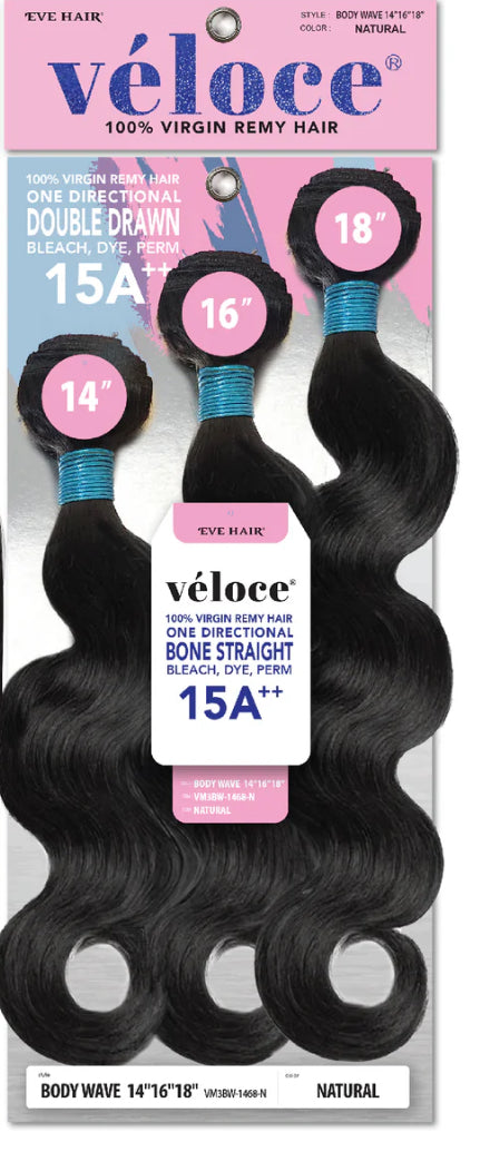 Veloce - Virgin Remy Bundle Multi Pack 12,14,16”