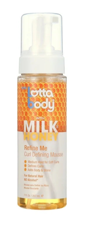 Lottabody Milk & Honey Define Me Curl Defining Mousse, 7 oz., Curly Hair, Unisex
