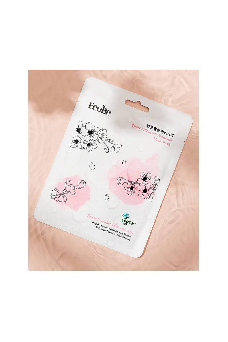 EcoBe Cherry Blossom Ampoule Mask Deeply Nourish - 10 pcs