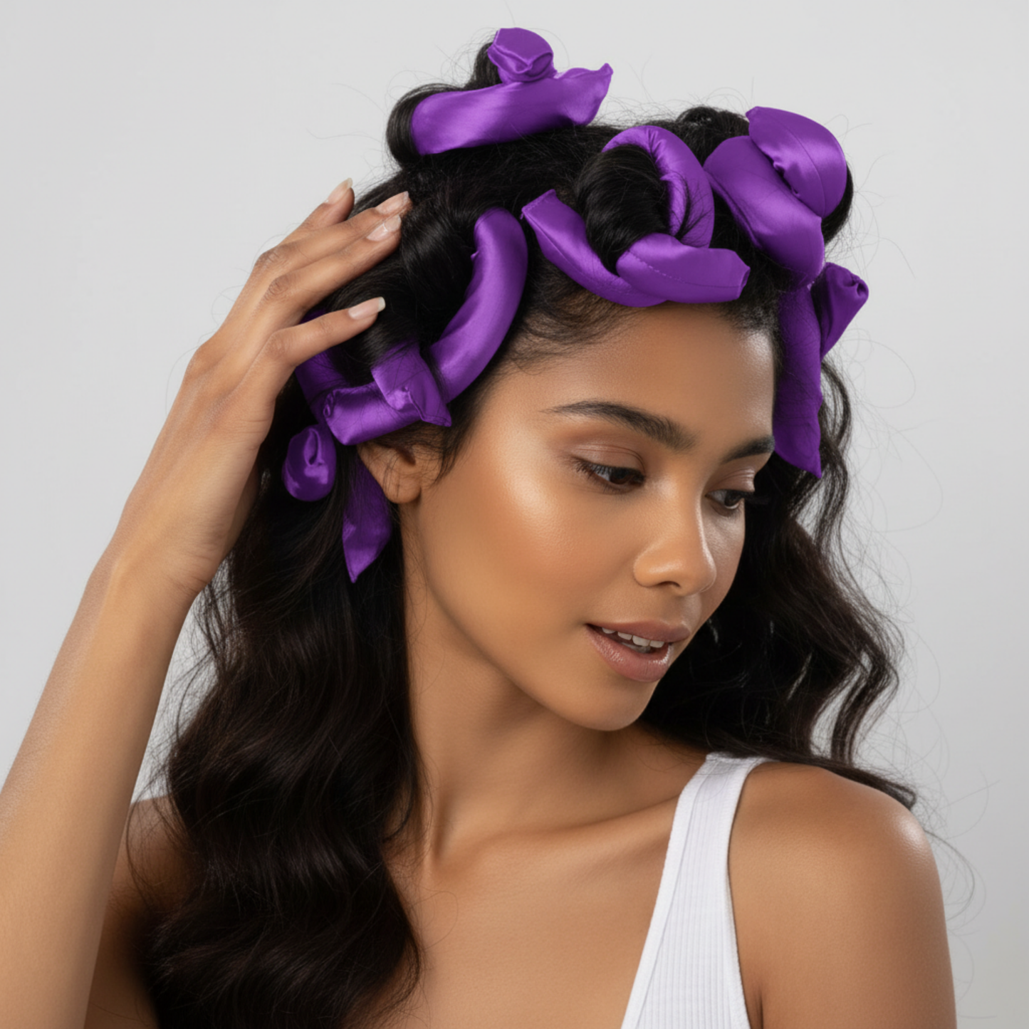 Annie Silky Satin Flexi Rods 3/4 Inch, 4 Count, Purple