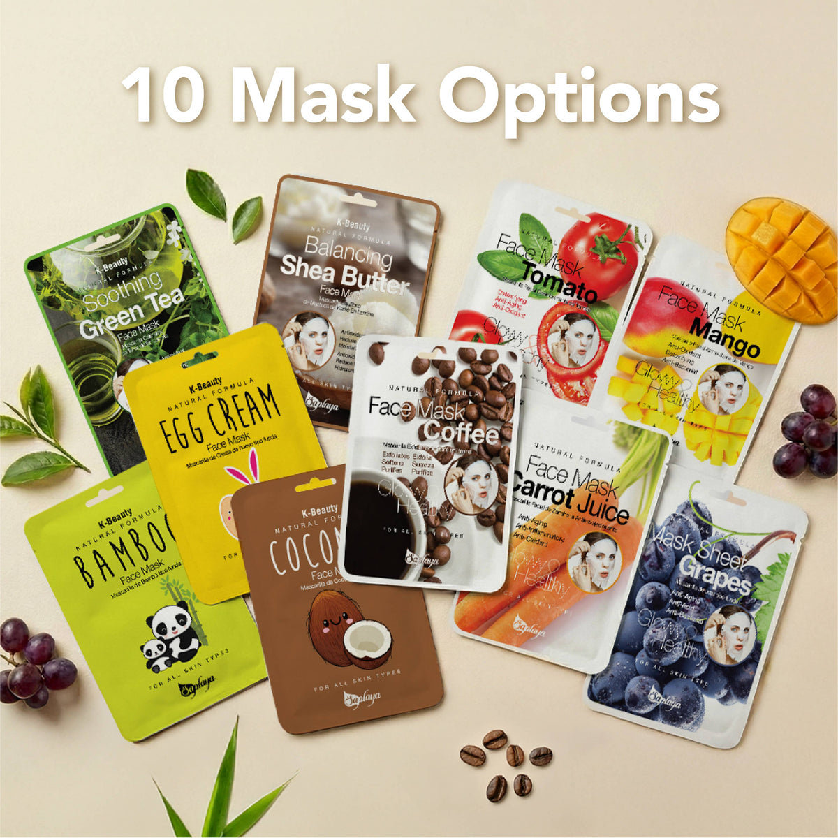 Saplaya - K-Beauty Face Mask Sheets | Green Tea
