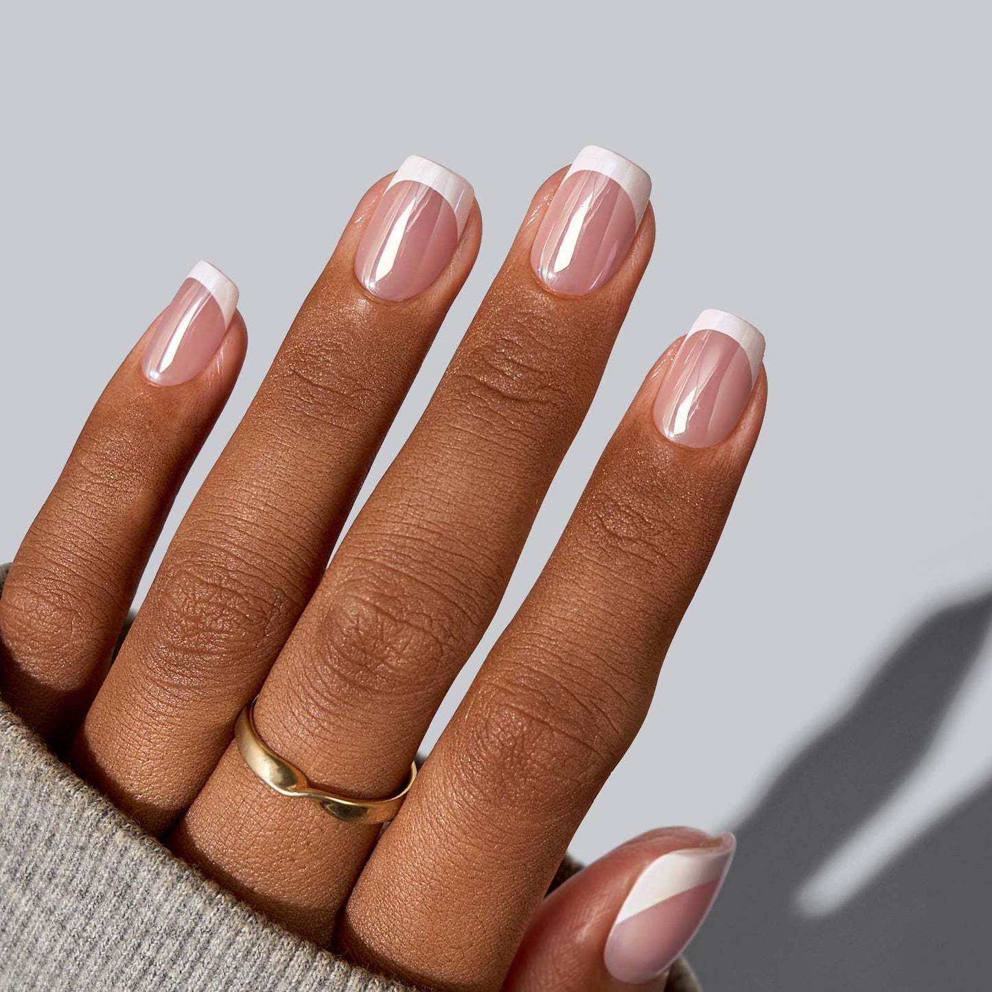 Press On Nails for Dark Skin Tone- Nude Fake Nails for Women