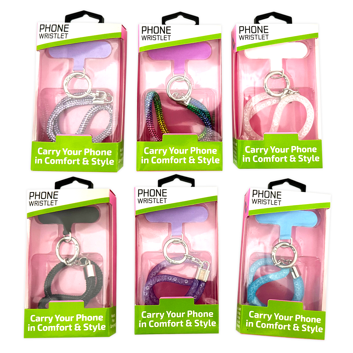 Glitz & Glam Phone Strap Wristlet Assortment- 6/Display