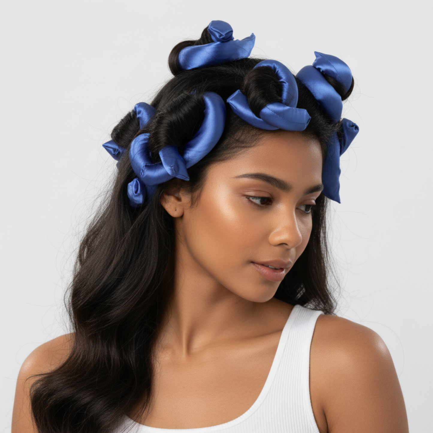 Annie Silky Satin Flexi Rods 9/16 Inch, 5 Count, Blue