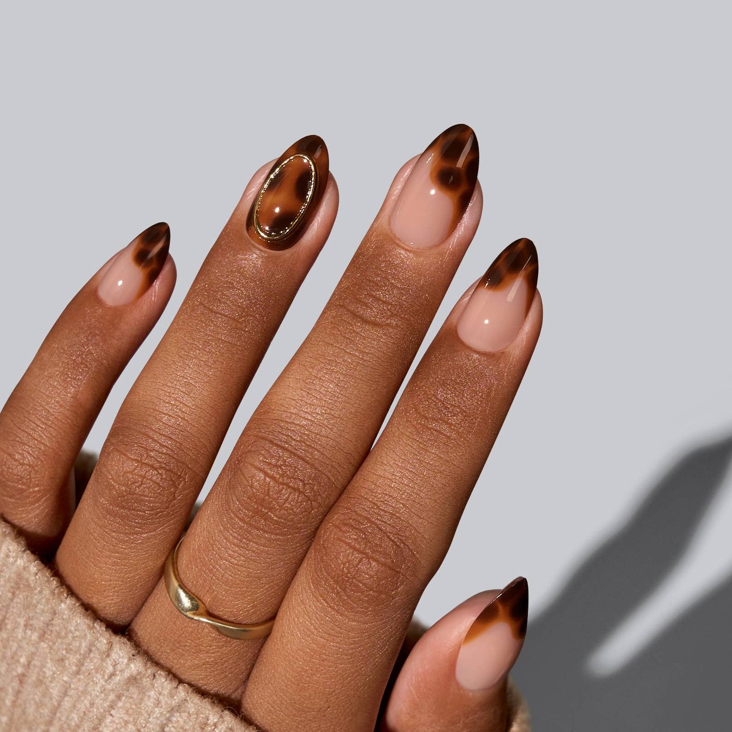 Press On Nails for Dark Skin Tone- Nude Fake Nails for Women