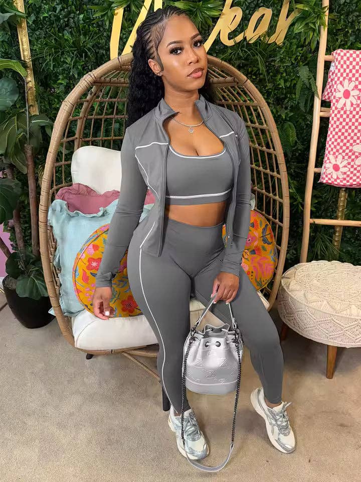 FASHION 3-Piece Activewear Set – Sports Bra, Leggings & Zip Jacket MB5038-clothes