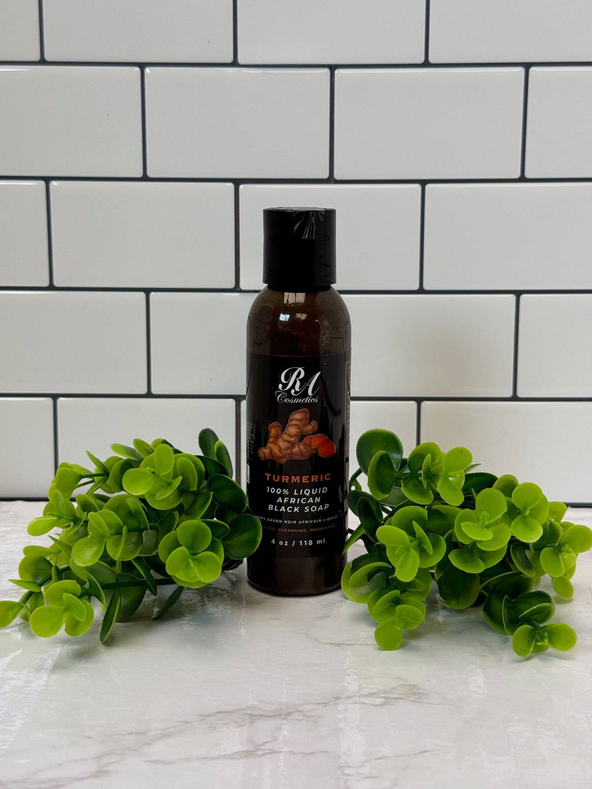 100% Liquid African Black Soap, Turmeric - 4oz