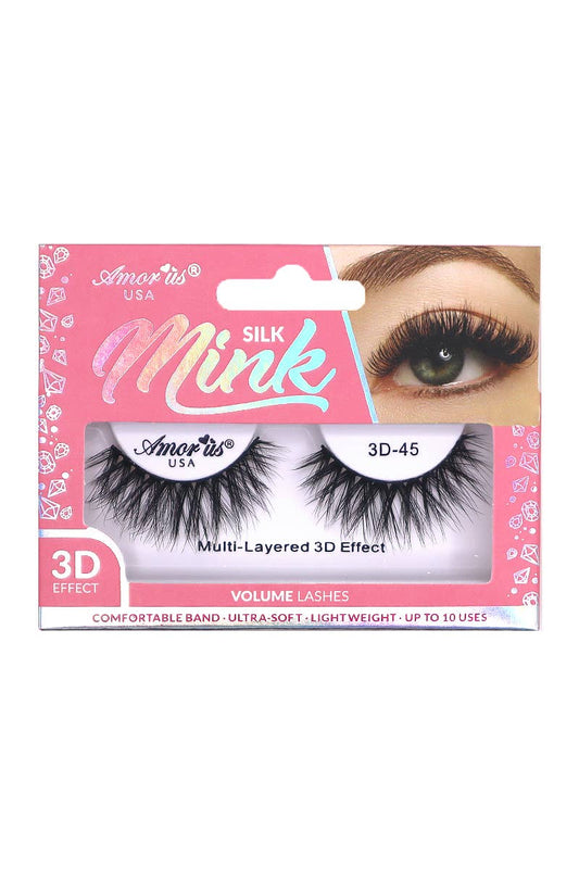 AMORUS 3D-45 Silk Mink Volume Eyelashes - 12pcs