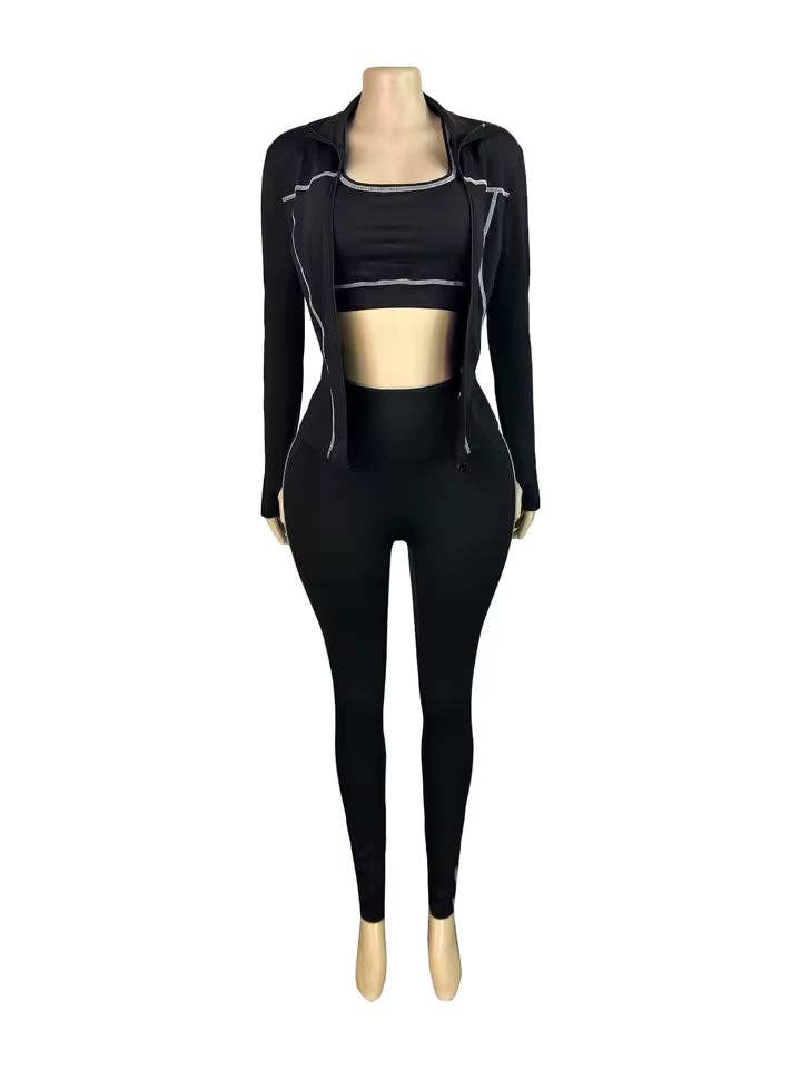 FASHION 3-Piece Activewear Set – Sports Bra, Leggings & Zip Jacket MB5038-clothes