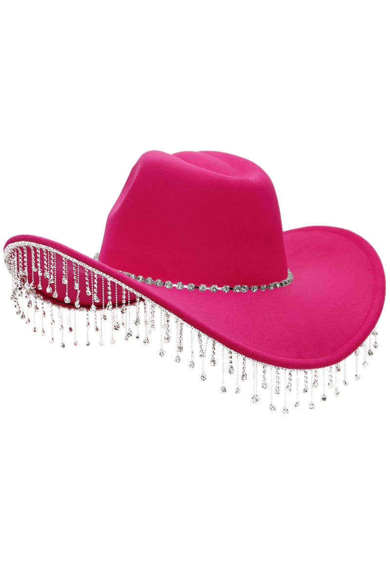 Crystal Bling Rhinestone Chain Fringe Trim Cowboy Hat
