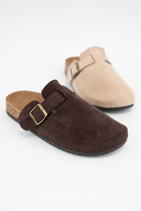 BENSON-3 SOFT SLIP-ON COMFORT CORK CLOG SANDALS