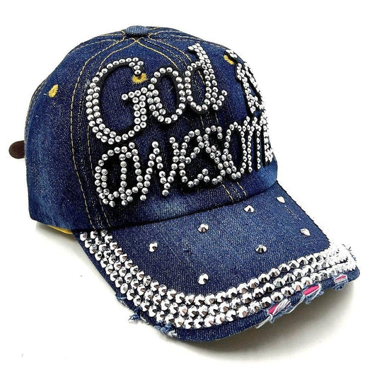 God is Awesome Rhinestone Cap