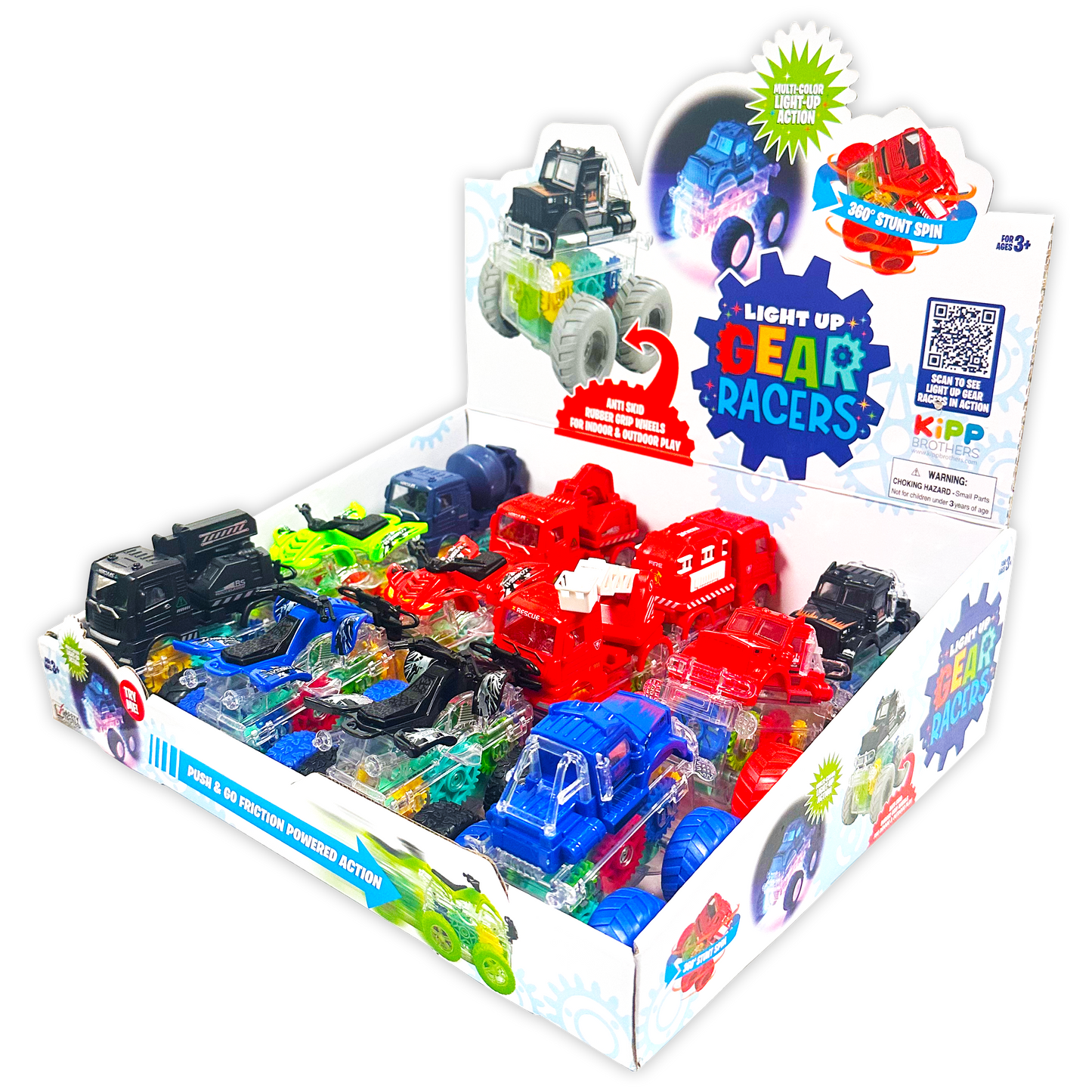 LIGHT UP VEHICLES TOY FRICTION POWER CARS- 12/DISPLAY