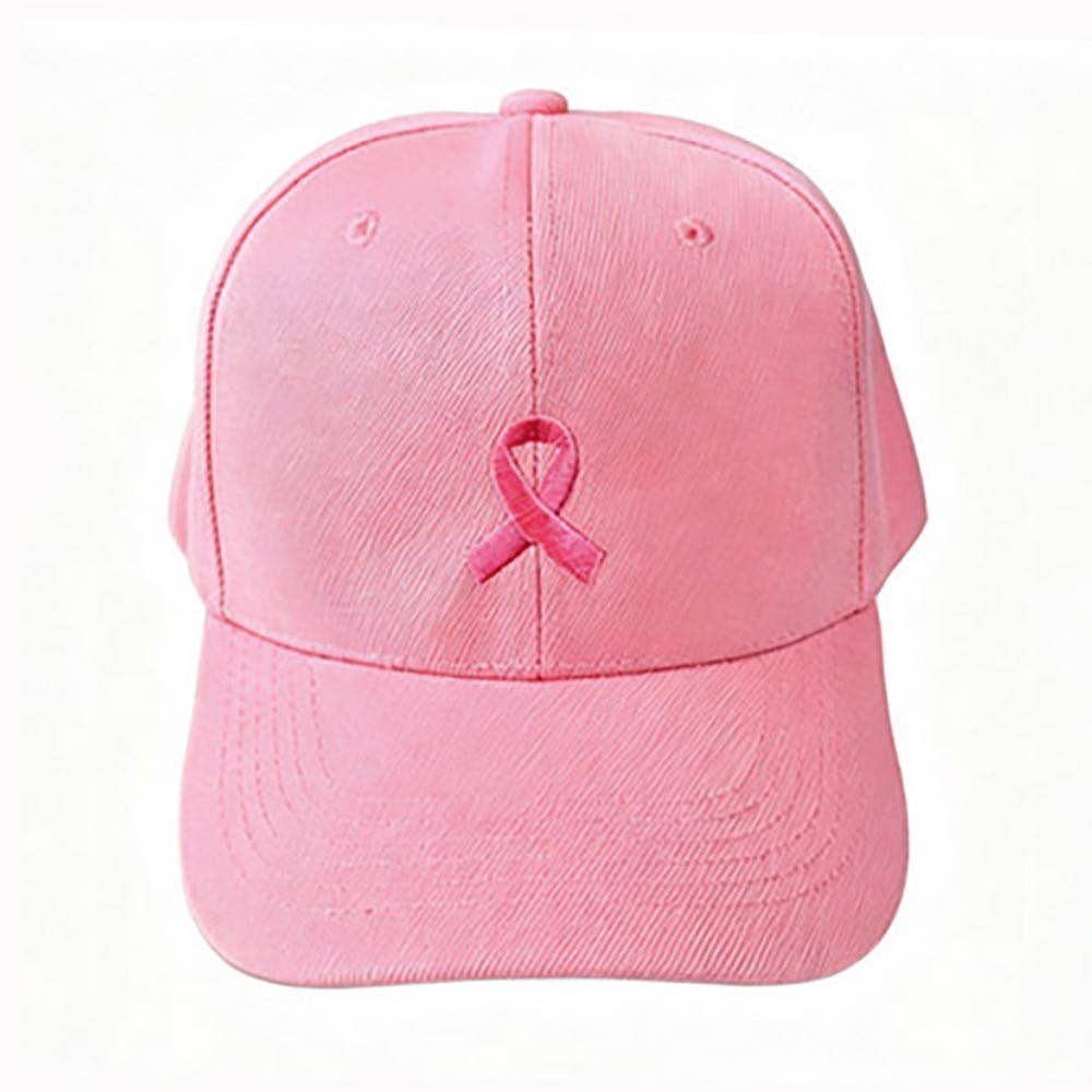 Pink Ribbon Awareness Embroidered Baseball Cap