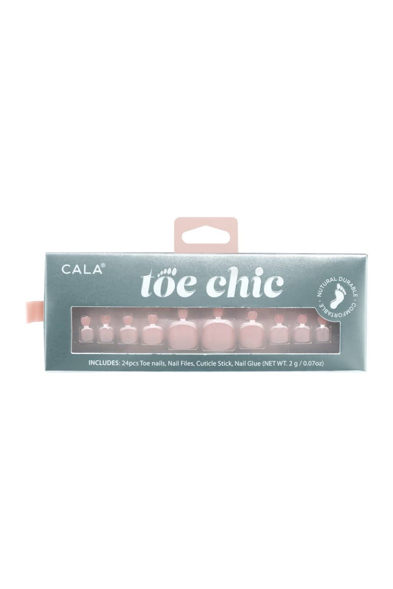 CALA 87702 French Toe Chic 24-Piece Press-On Toe Nail Kit