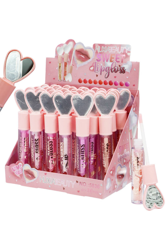 Heart Mirror Clear Pink Lip Gloss -
