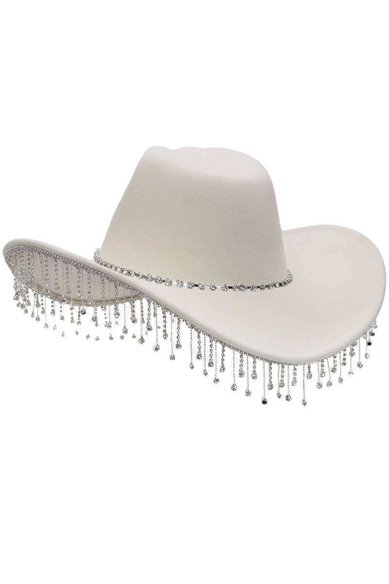 Crystal Bling Rhinestone Chain Fringe Trim Cowboy Hat