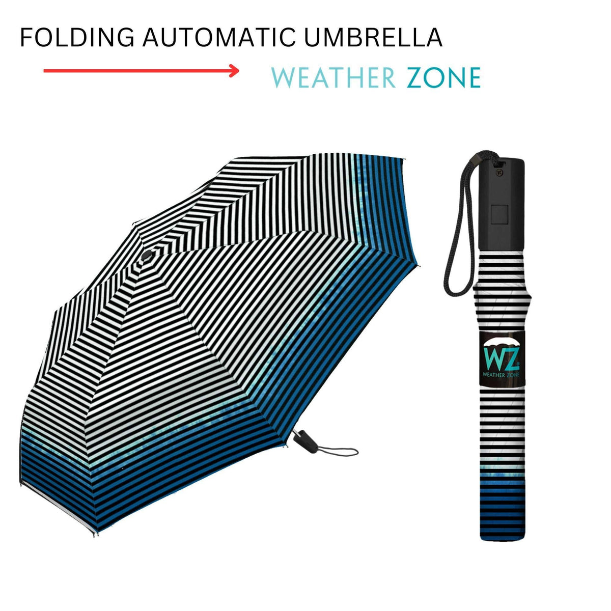 Weather Zone 39" Push-Open Folding Umbrella Assorted Prints