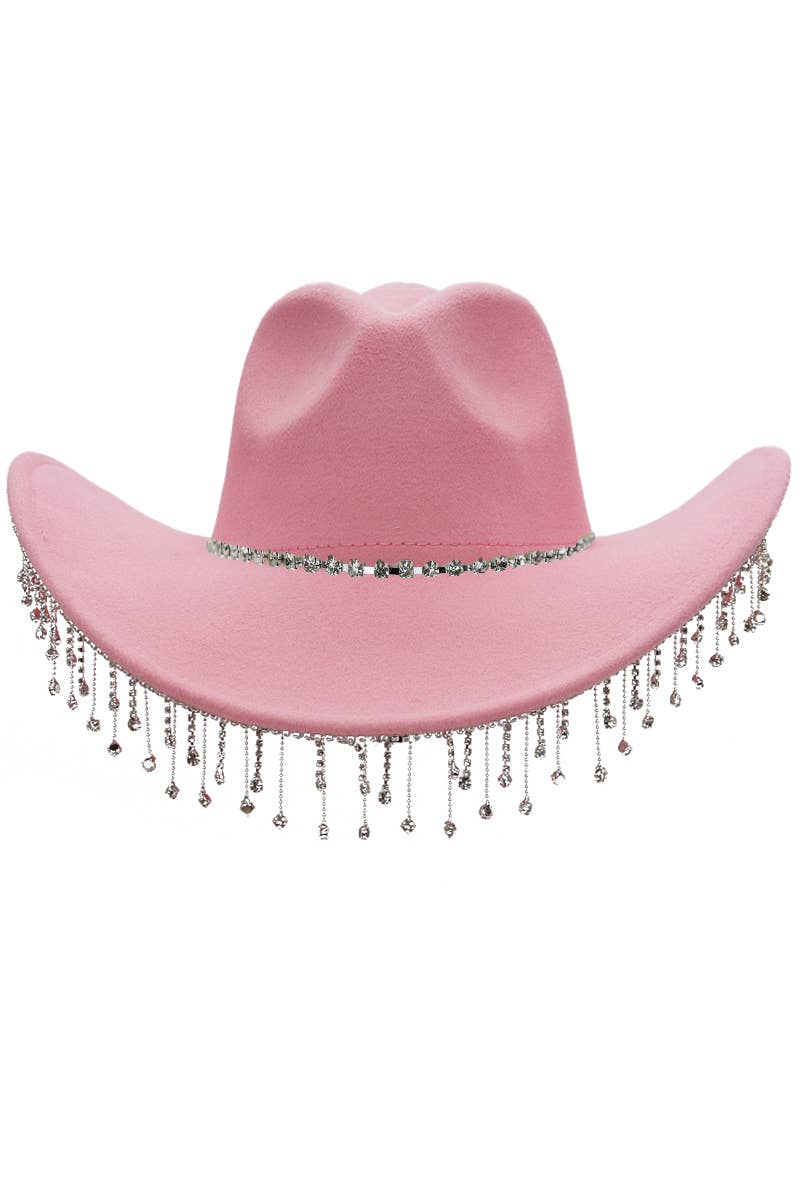 Crystal Bling Rhinestone Chain Fringe Trim Cowboy Hat