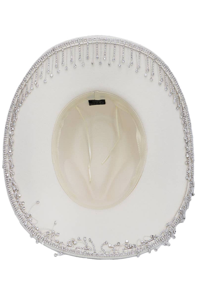 Crystal Bling Rhinestone Chain Fringe Trim Cowboy Hat