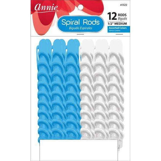 Annie Spiral Rods Size M 12Ct White and Blue