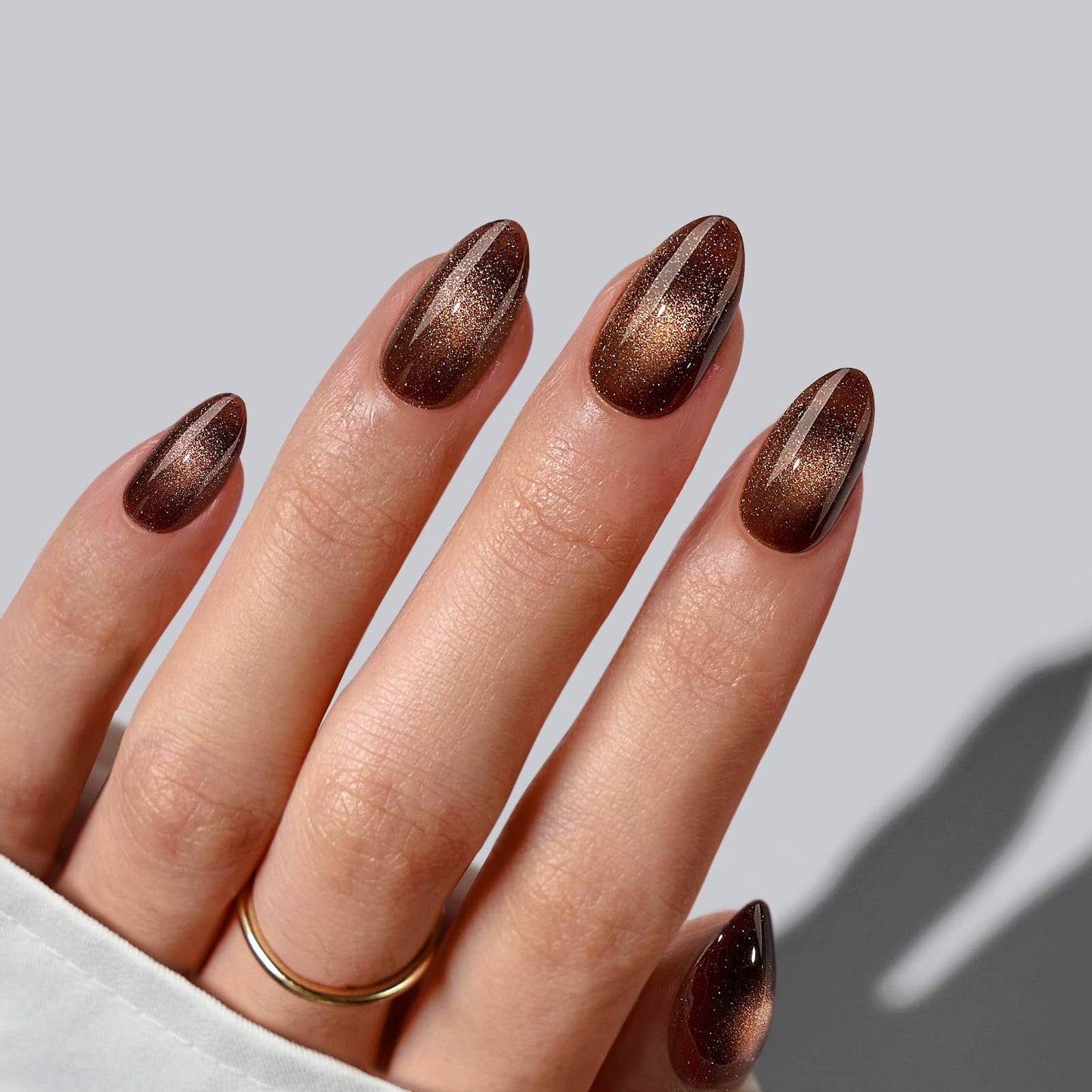 Leopard French Press On Nails | Short Almond Square Brown