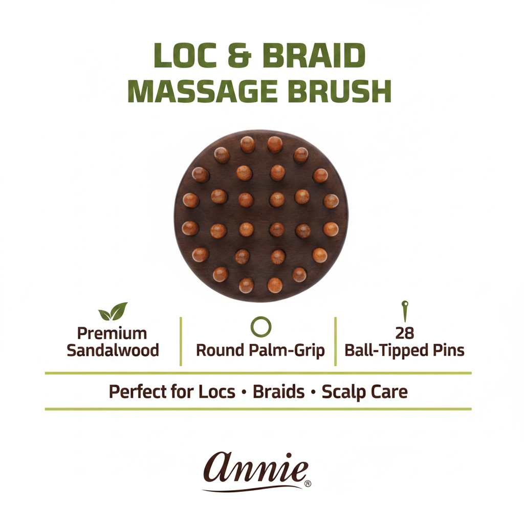 Annie Loc & Braid Massage Brush, 1 Count, Sandalwood