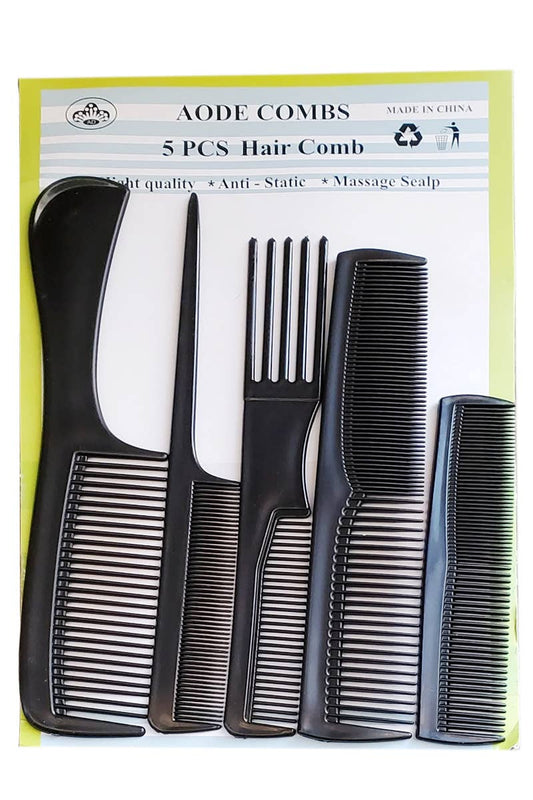 Bundle Sleek Black Hair Comb Set