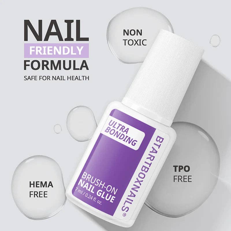 Strong Nail Glue for Press On Fake Nail Tip - Brush On Glue