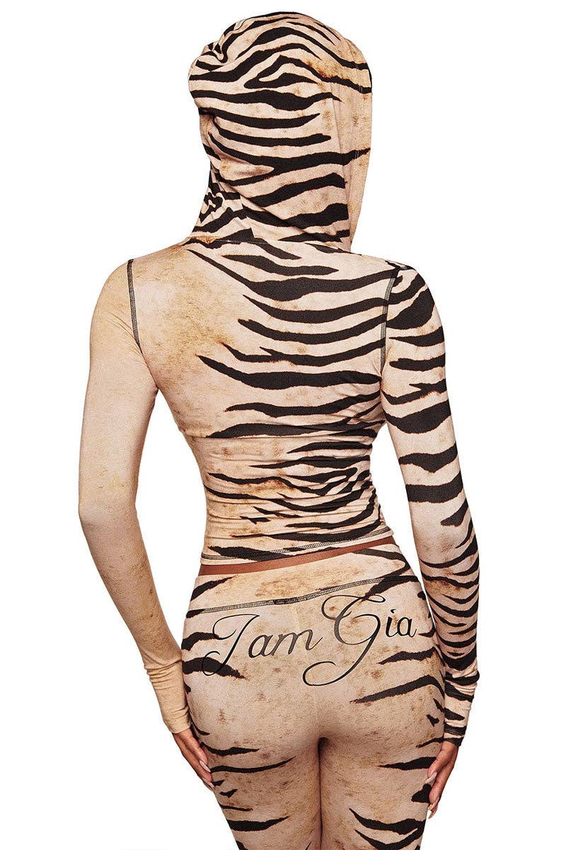 Leopard Print Hoodie and Flare Pants Set- clothes