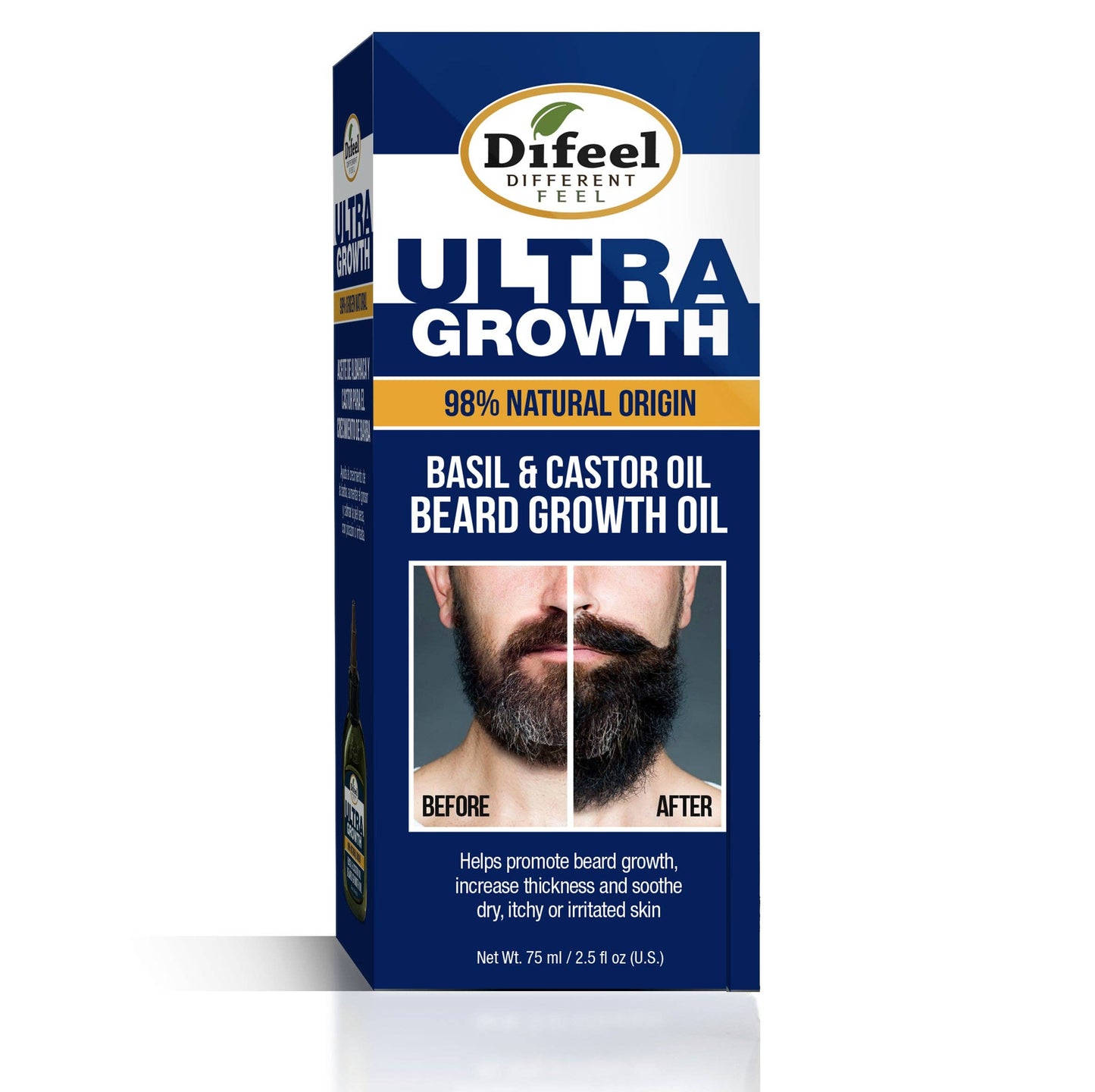 MENS Ultra Growth Basil and Castor Beard Oil 2.5 oz.